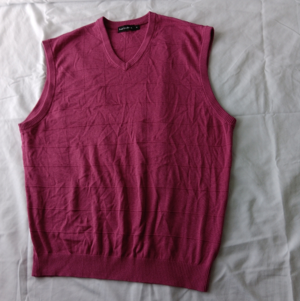 100 %silk Men's Pink Sweater Vest